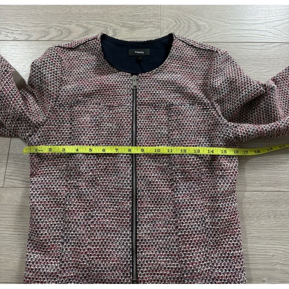 THEORY Ualana Z Beacon Tweed Zip-front Cropped Blazer Jacket - Picture 9 of 11